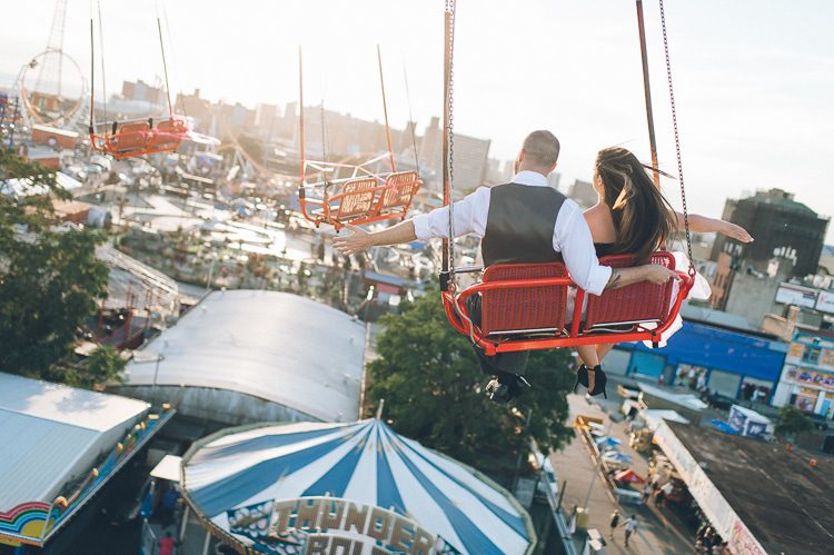 Brooklyn engagement session in Prospect Park and Coney Island, captured by Brooklyn wedding photographer Ben Lau.
