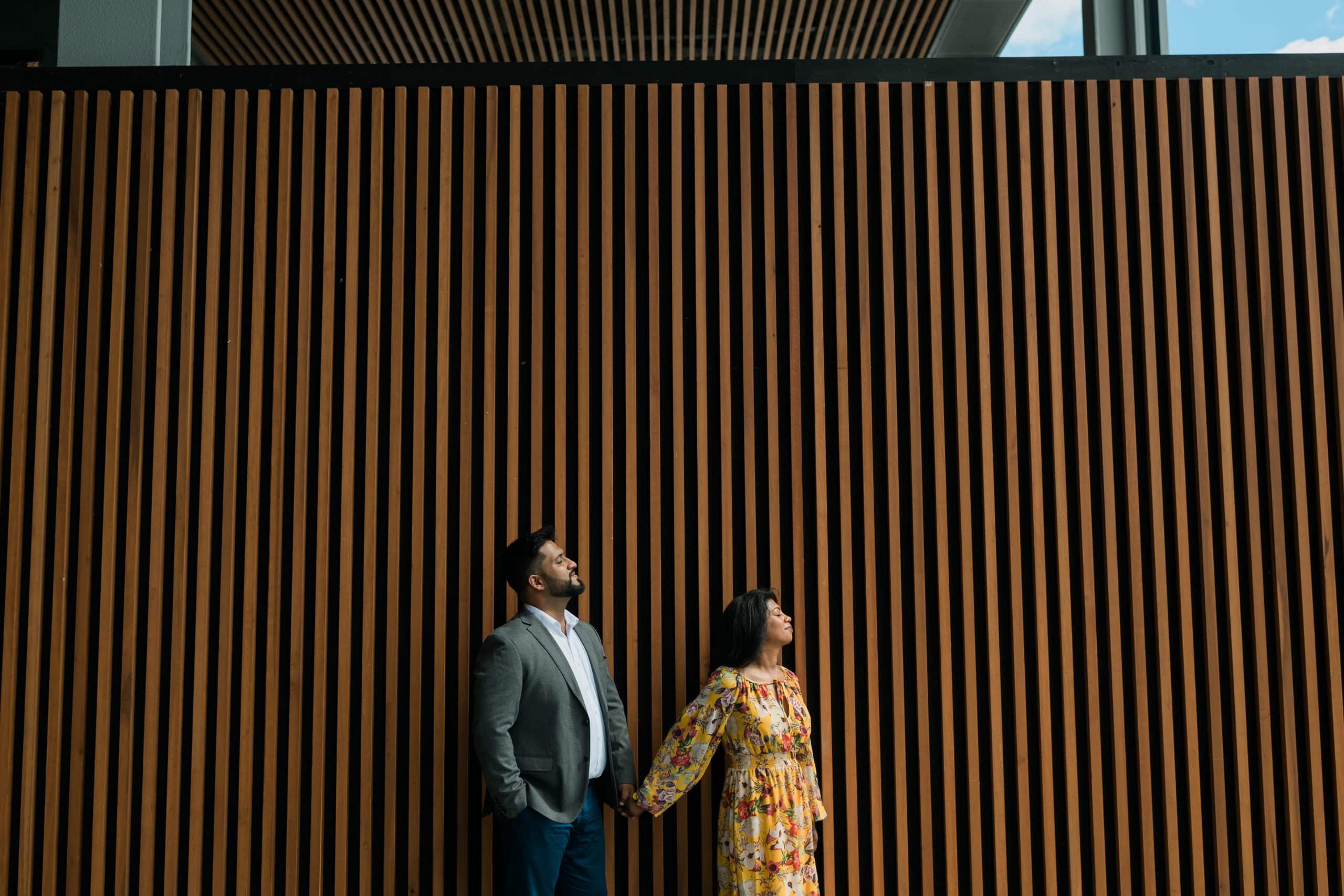 NYC engagement session in the Meatpacking District and South Street Seaport, captured by NYC wedding photographer Ben Lau.