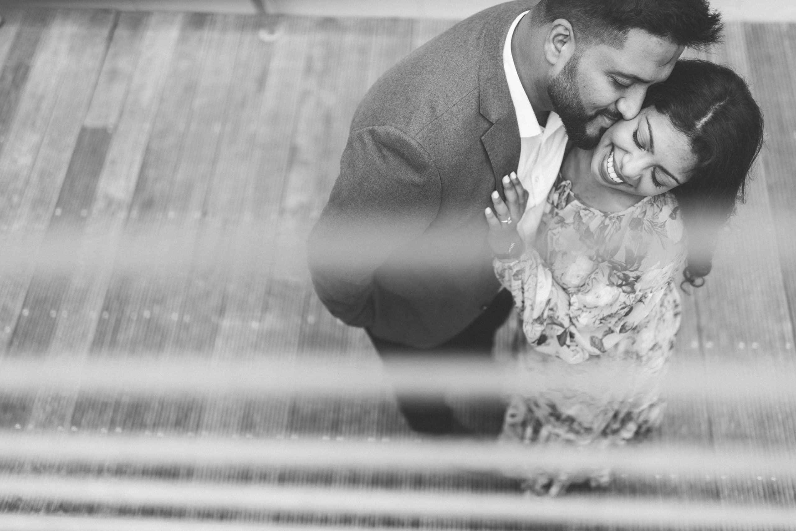 NYC engagement session in the Meatpacking District and South Street Seaport, captured by NYC wedding photographer Ben Lau.